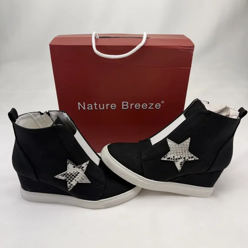 Nature Breeze Ankle‎ Boots Star Design Black Women's 8.5 Dale 10 Hi